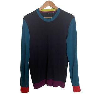 Ted Baker London Zana Wool Blend Color Block Crewneck Sweater